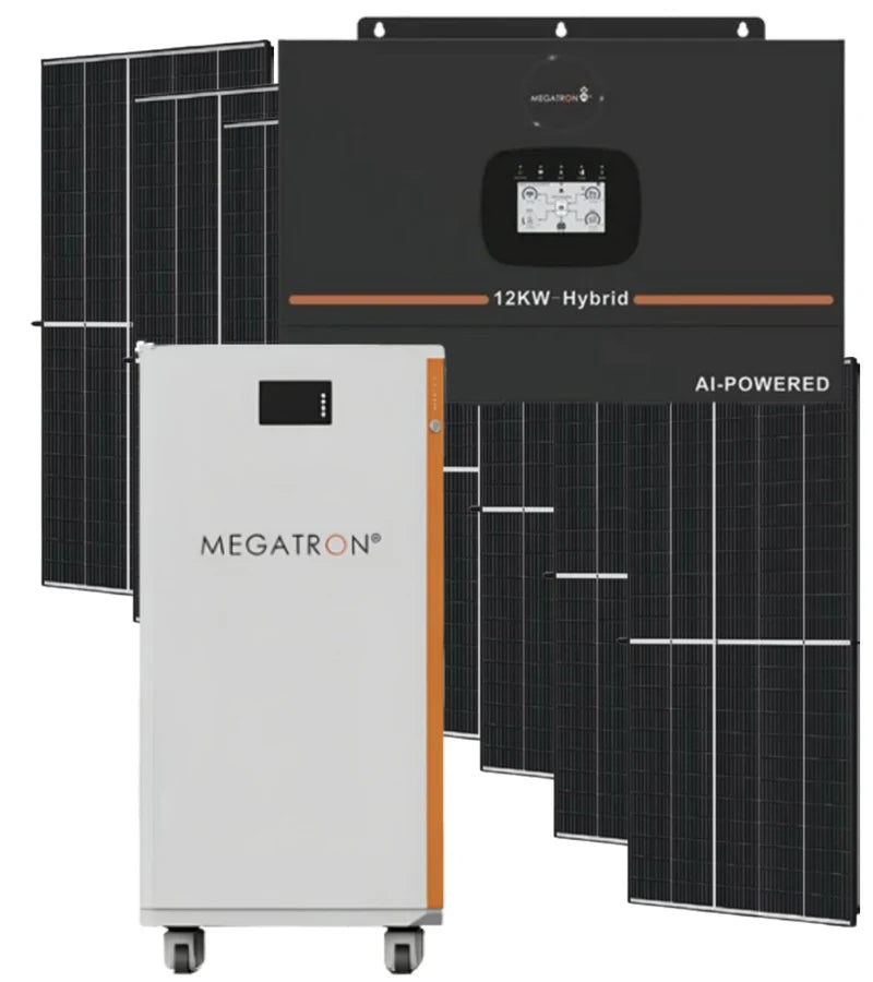 12KVA Hybrid Inverter Plus 14.3KWH Lithium Battery and 8X 620w JA Solar Panel Combo