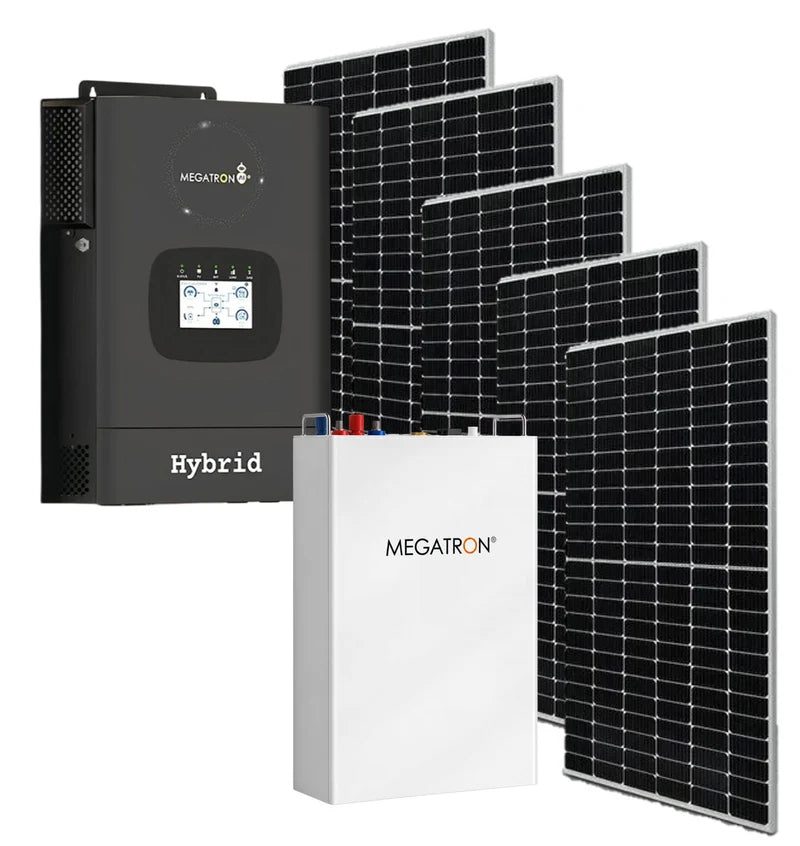Megatron 5KVA Inverter and Battery Combo 5.12KW Lithium Battery + 6X JA 620W Solar Panels