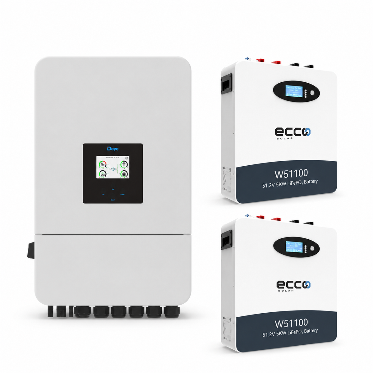 Deye 8kW Inverter + 2 × ECCO 5.12kWh Lithium Battery Combo