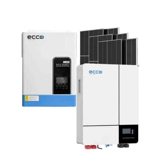 6.2KVA/6200W Ecco MPPT Combo 1 X 5.12 KWH AH Battery 6X 460W Mono Solar Panels Inverter Combo