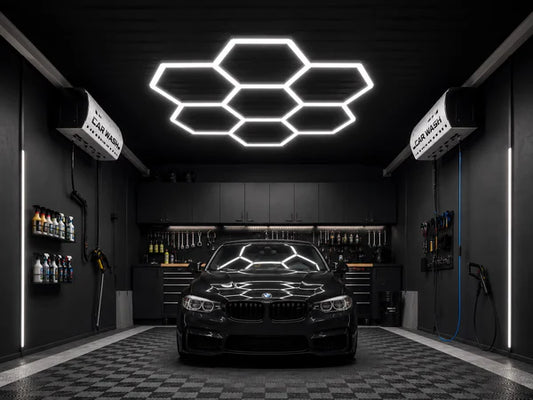 7 Grids Hexagon Led Lights Hexagon Led Car Garage Light 2.4m x 2.3m
